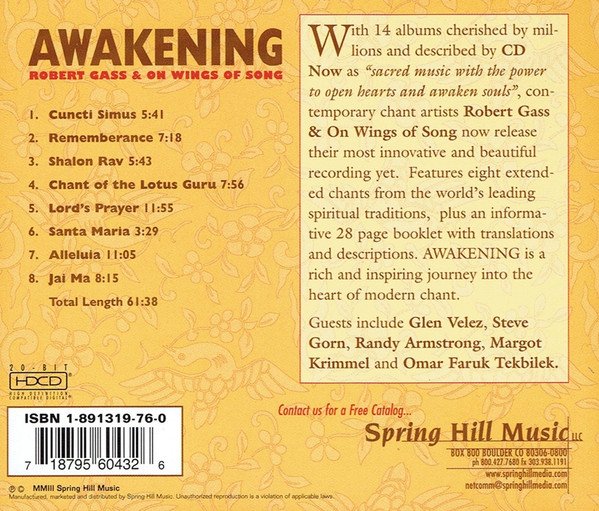 Awakening - Robert Gass & On Wings of Song CD