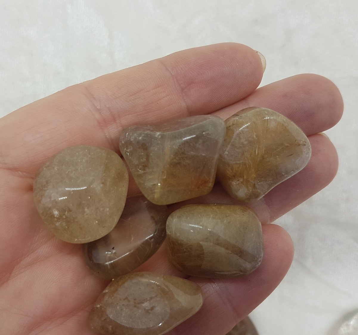 Clear Quartz with Rutile Tumbled Stone