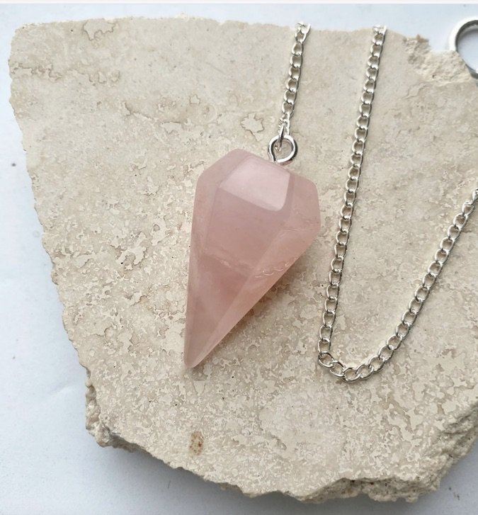 Rose Quartz Faceted Pendulum