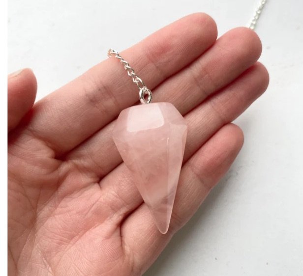 Rose Quartz Faceted Pendulum