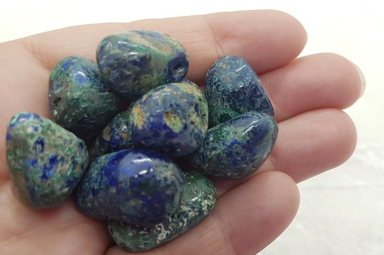 Azurite with Malachite Tumbled Stone