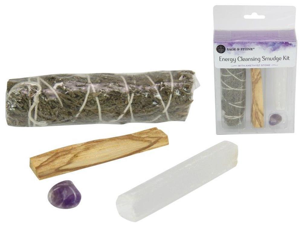 Energy Cleansing Smudge Kit- with Amethyst