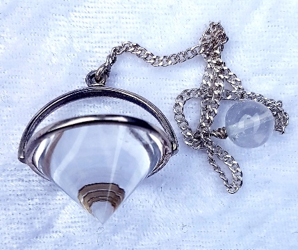 Clear Quartz sterling silver pendulum